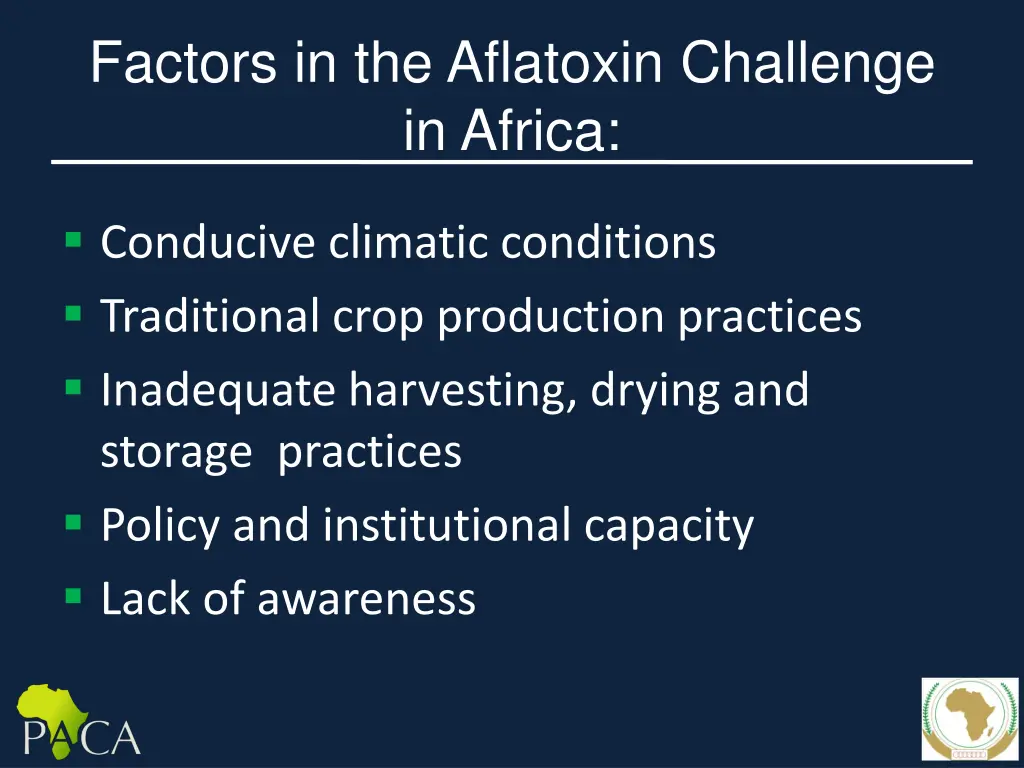 factors in the aflatoxin challenge in africa