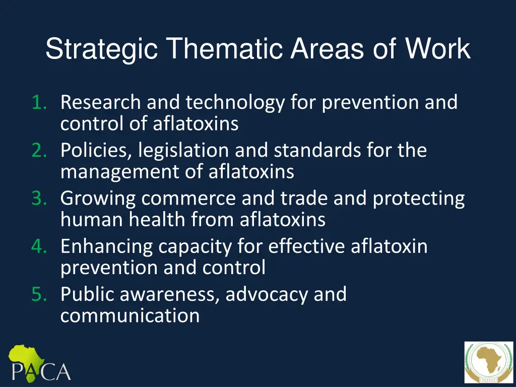 strategic thematic areas of work