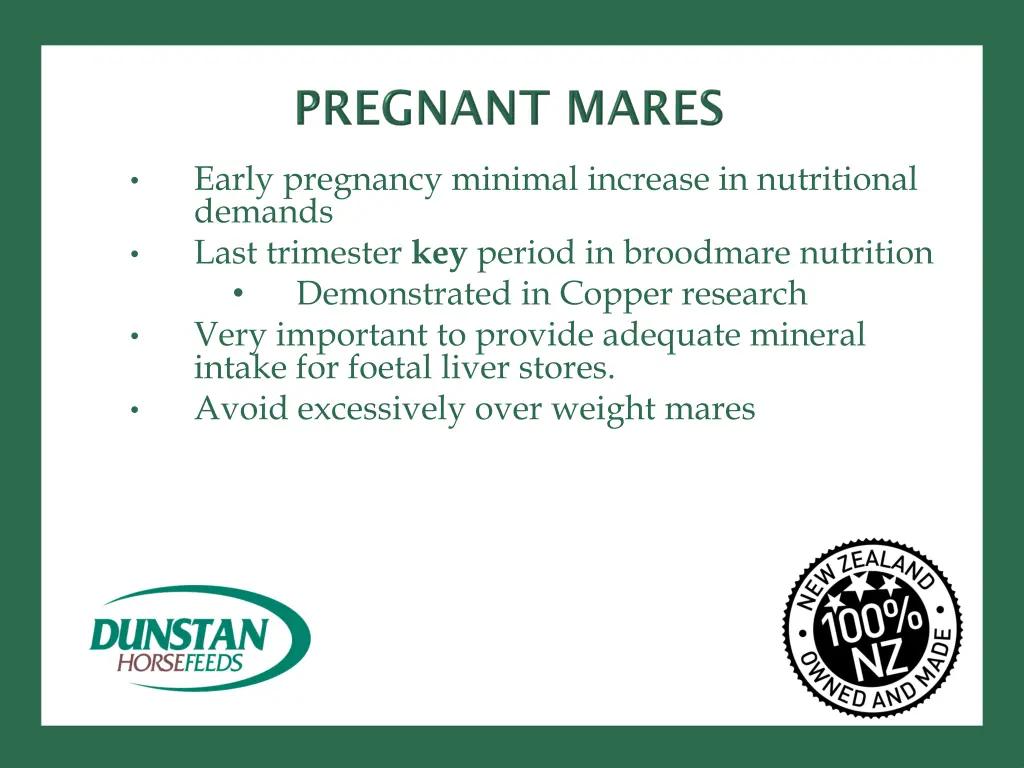 early pregnancy minimal increase in nutritional