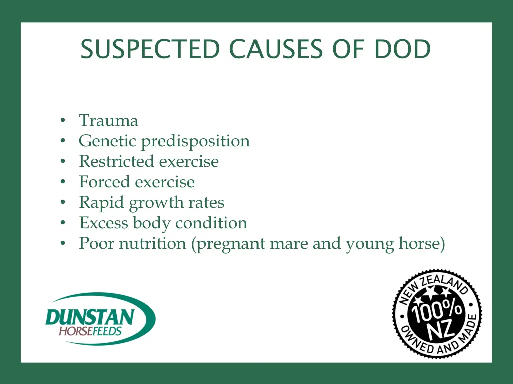 suspected causes of dod