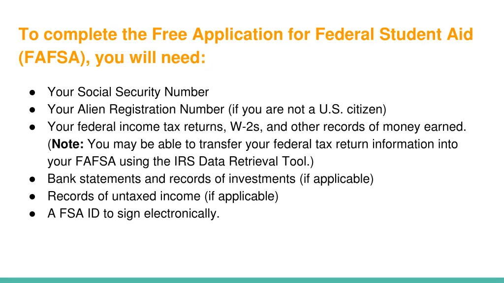 to complete the free application for federal