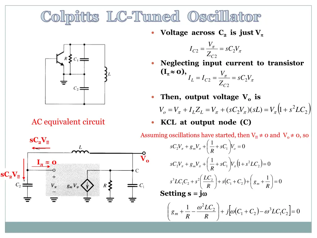 colpitts lc tuned oscillator 1