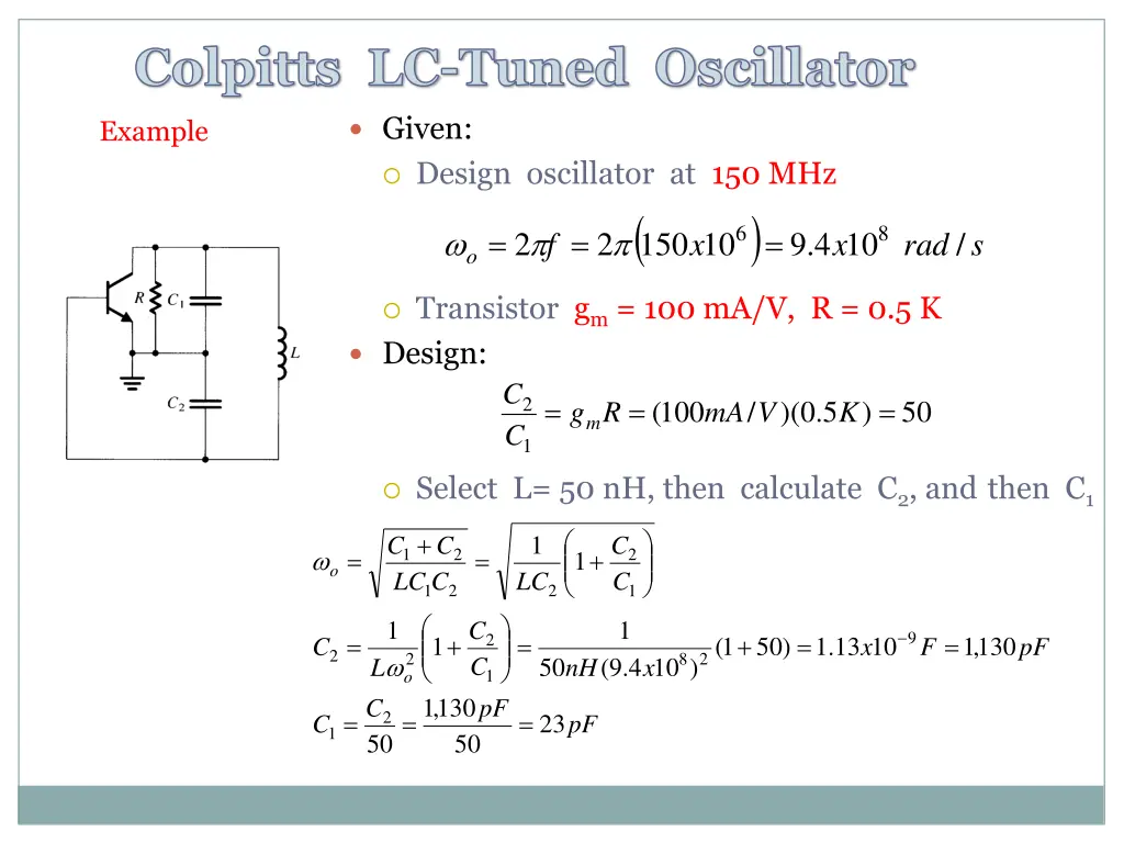 colpitts lc tuned oscillator 3