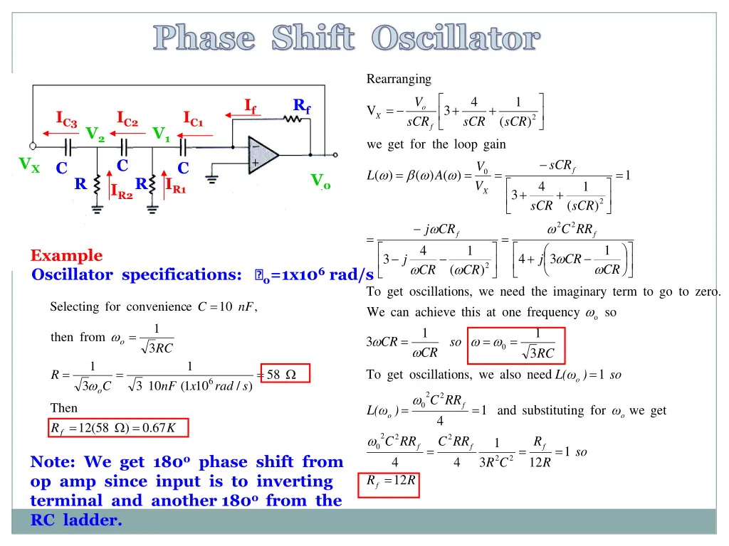 phase shift oscillator 1