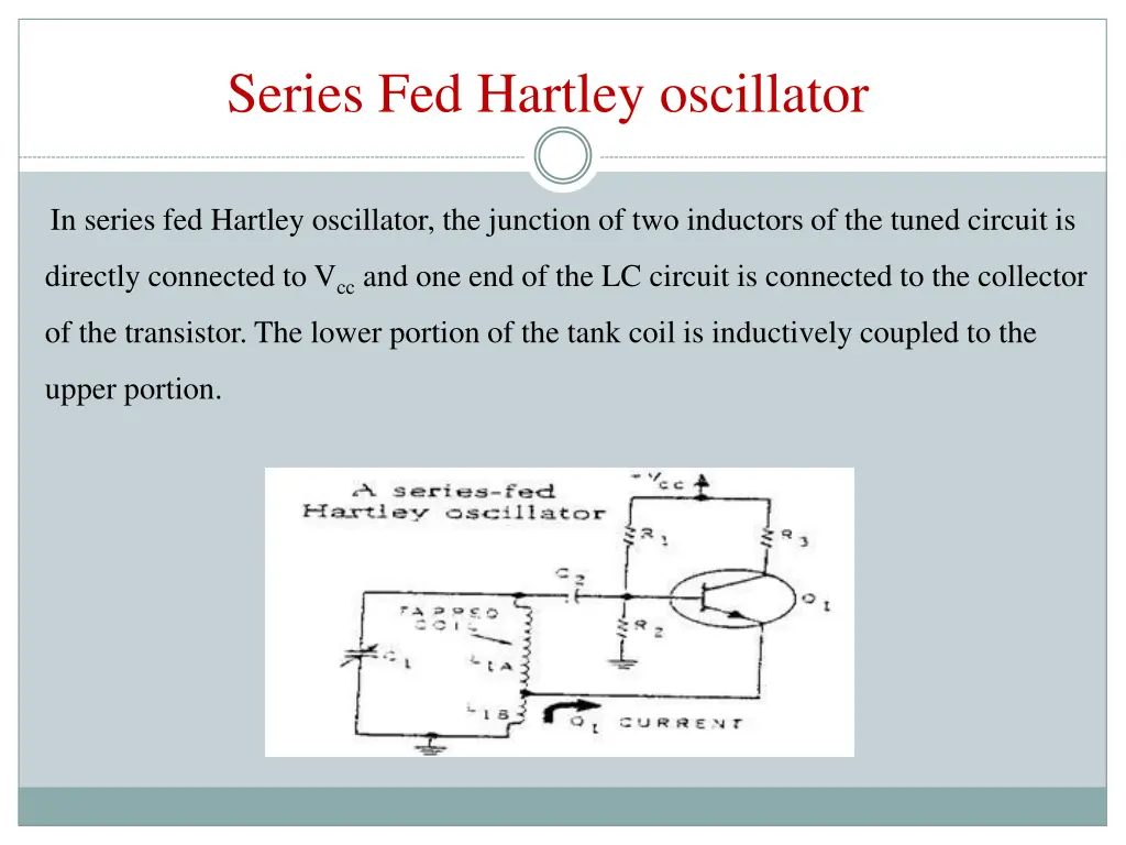 series fed hartley oscillator