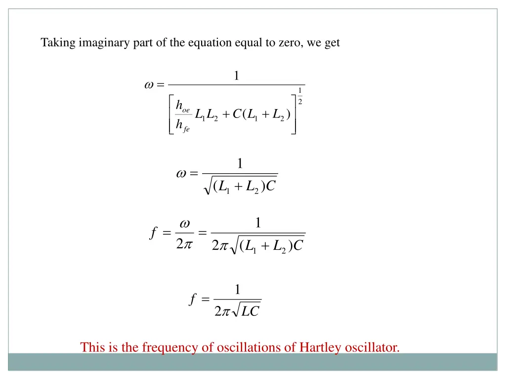 taking imaginary part of the equation equal