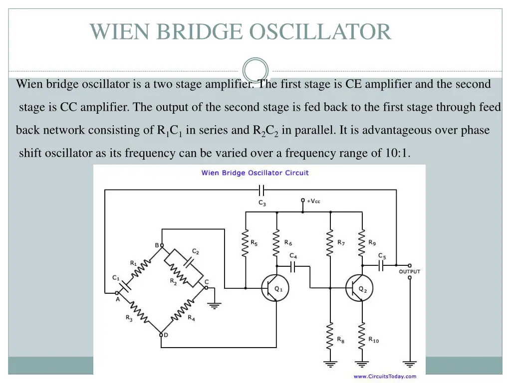 wien bridge oscillator