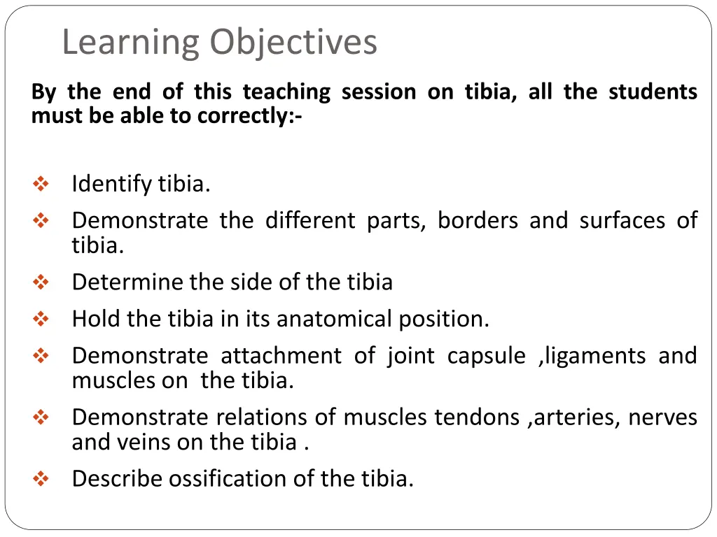 learning objectives