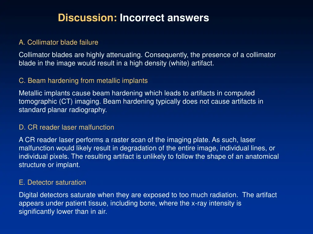 discussion incorrect answers