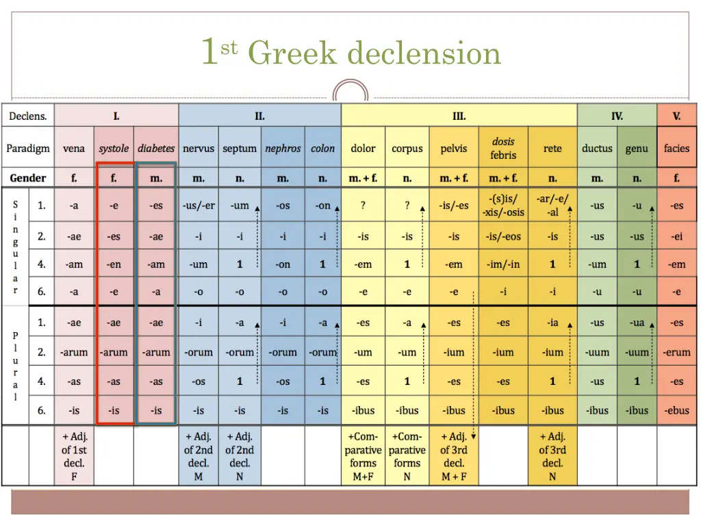 1 st greek declension 1