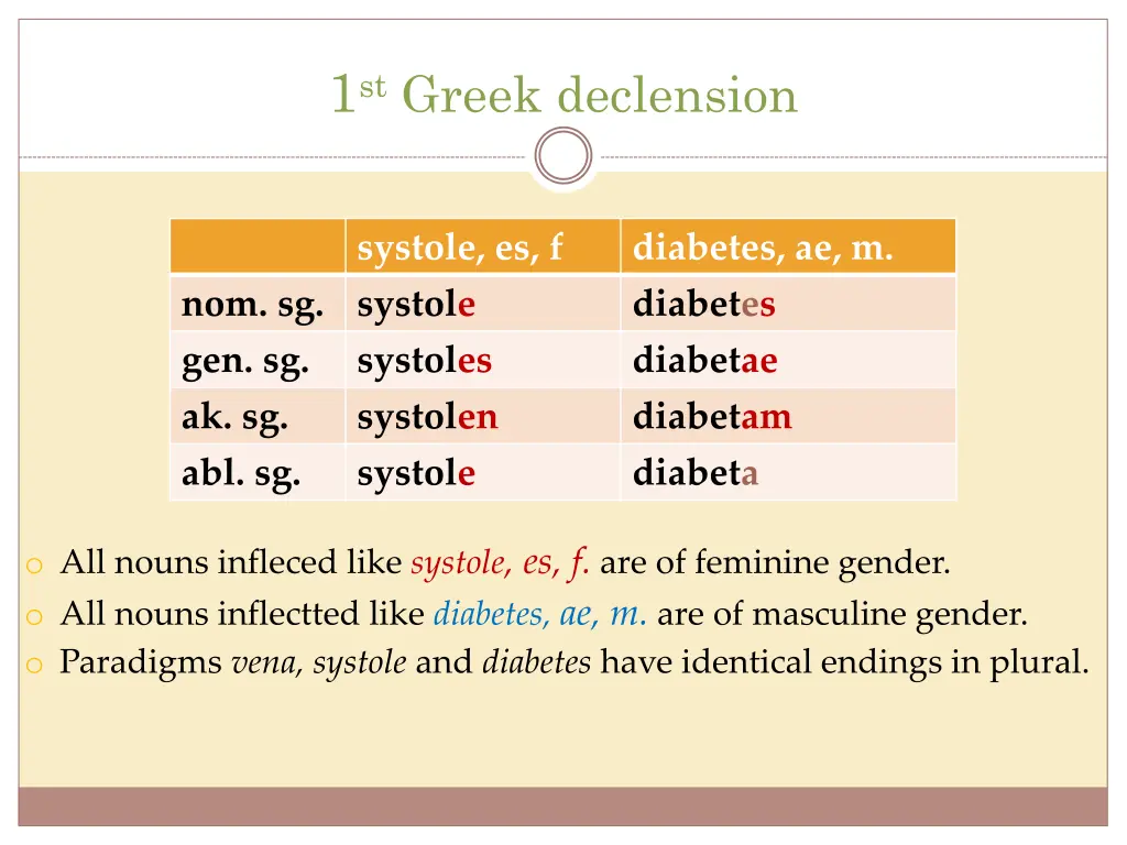 1 st greek declension 2