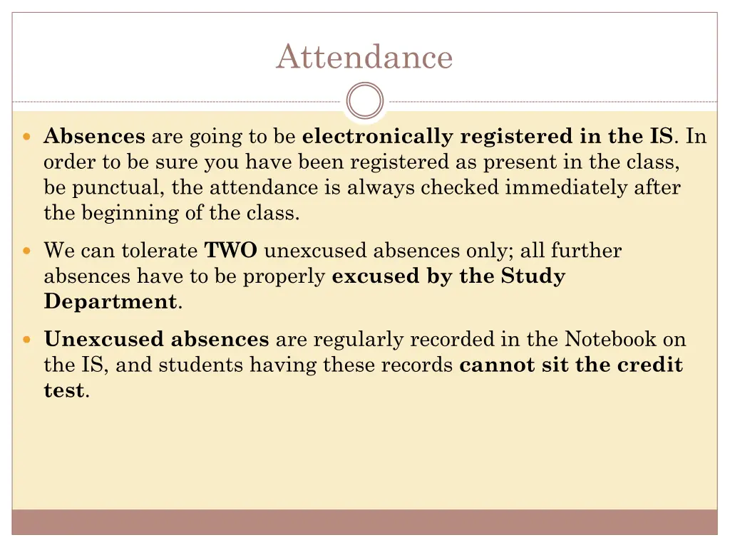 attendance