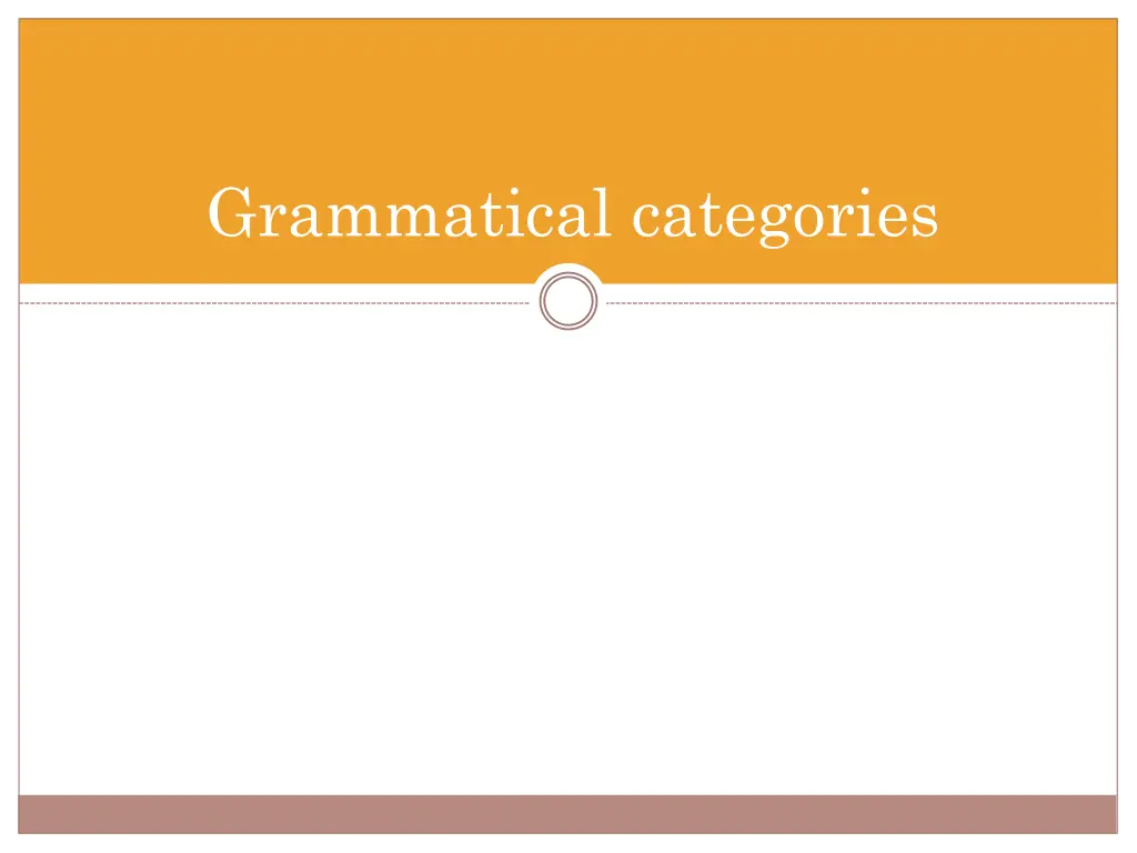 grammatical categories