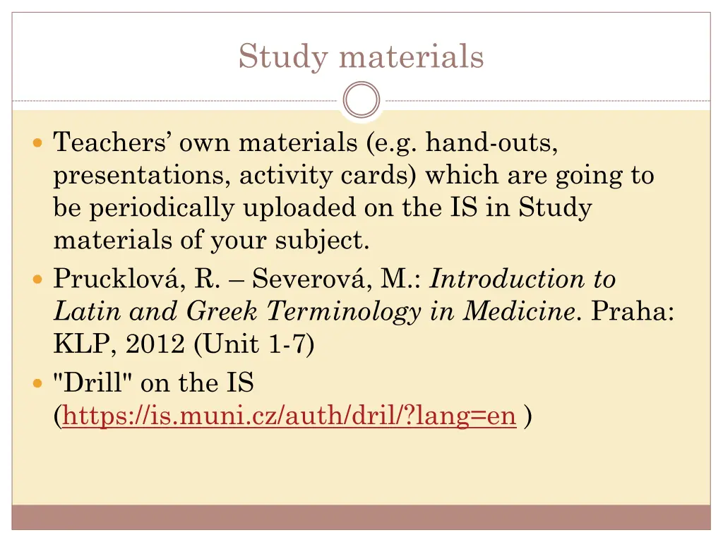 study materials