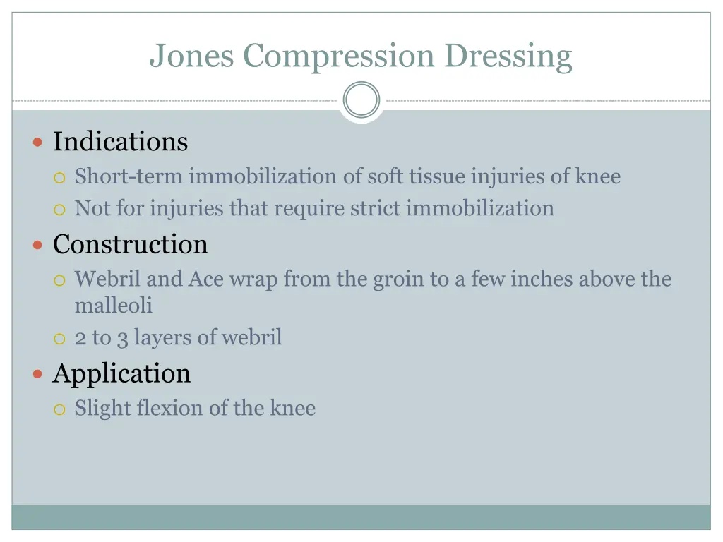 jones compression dressing