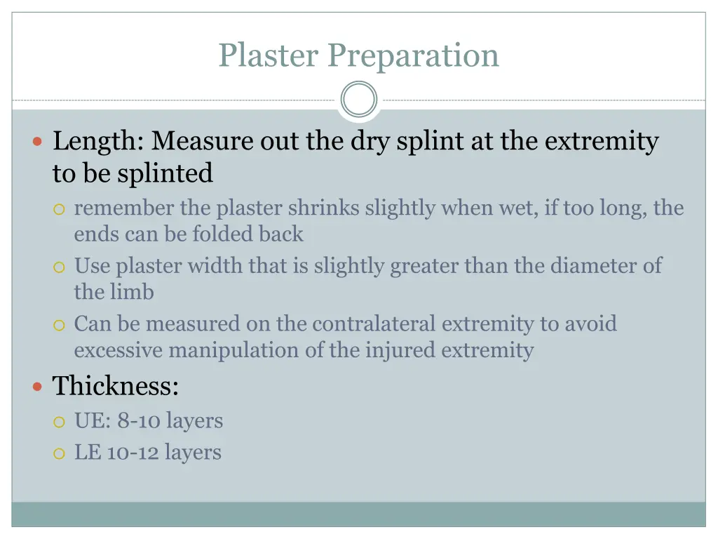 plaster preparation