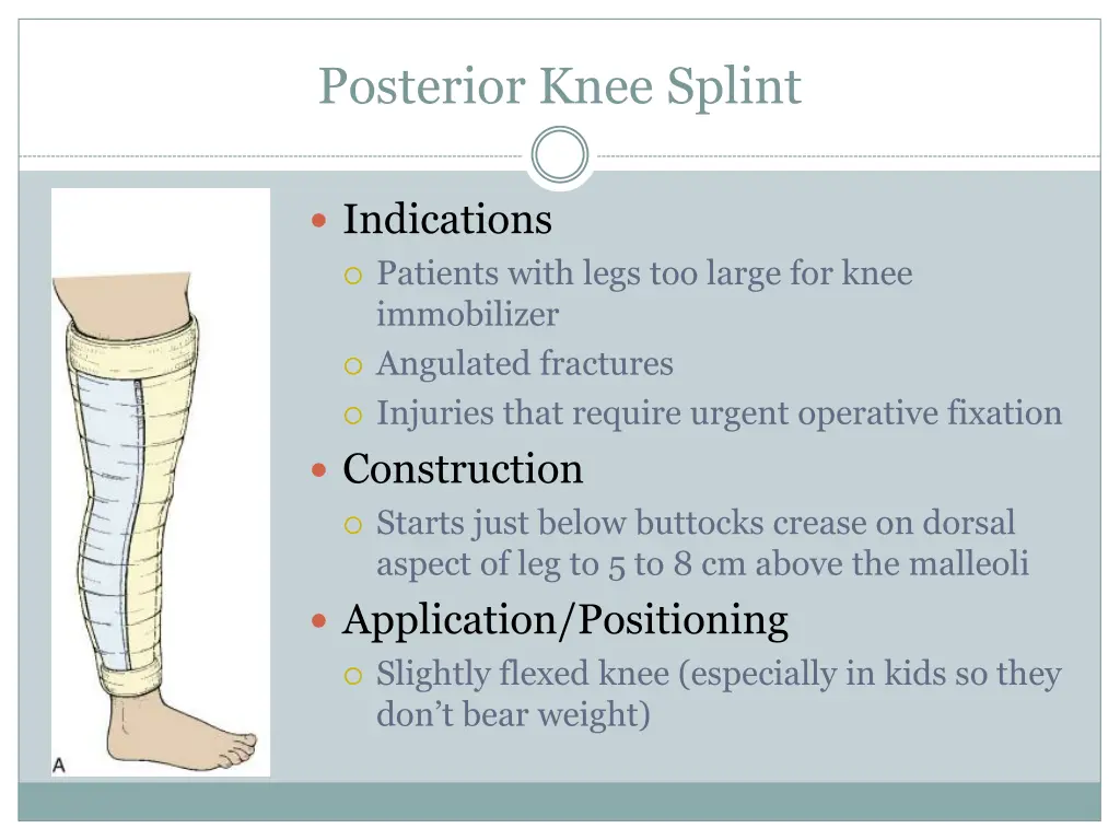 posterior knee splint