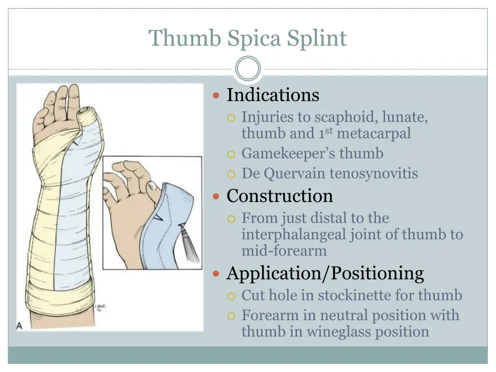 thumb spica splint