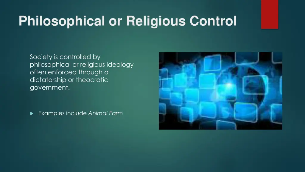 philosophical or religious control