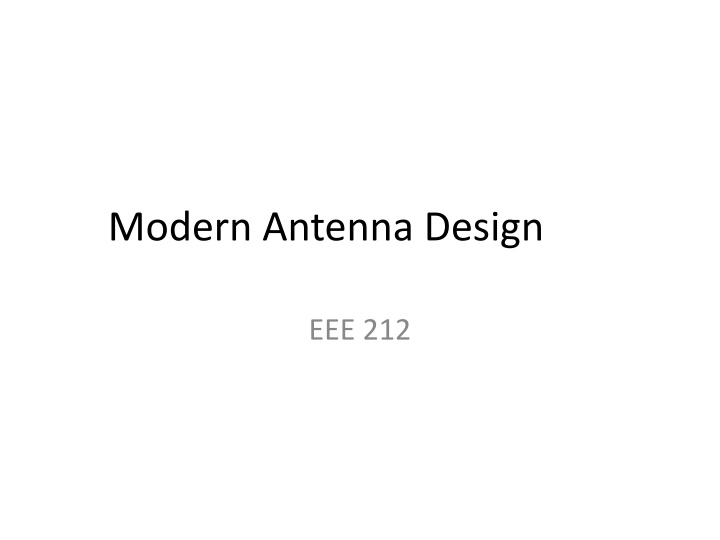 modern antenna design