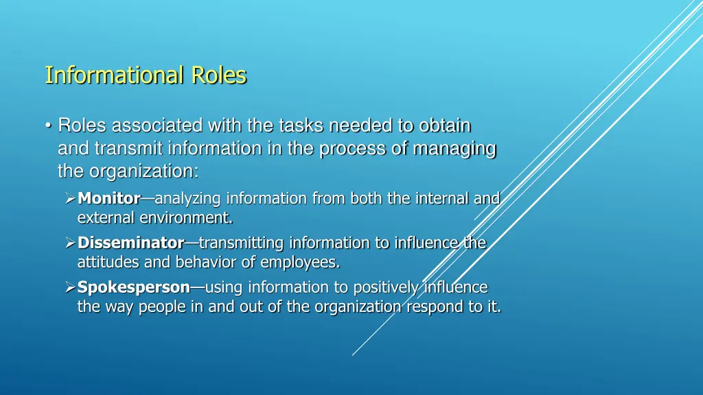 informational roles