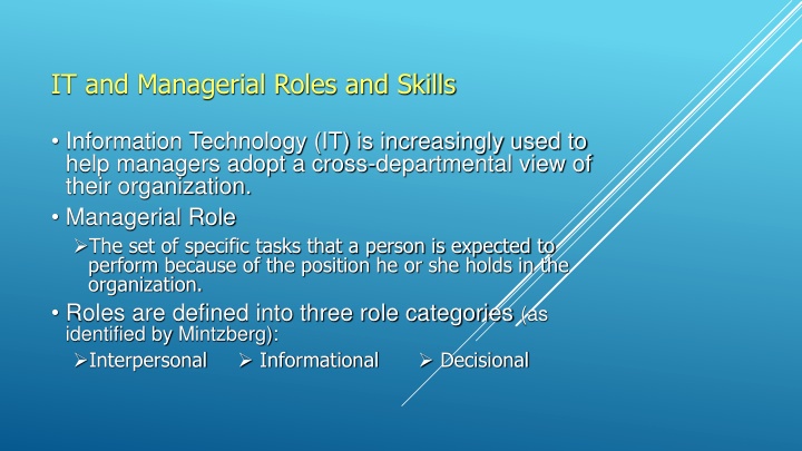 it and managerial roles and skills