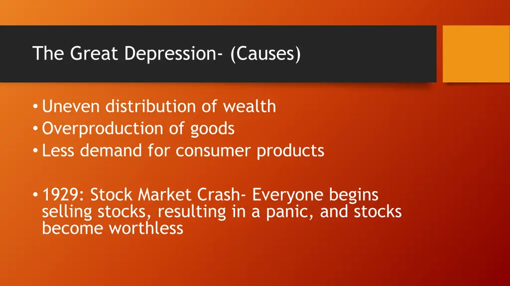 the great depression causes