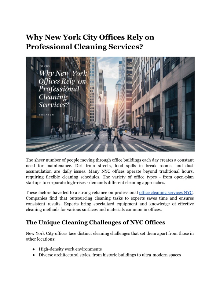 why new york city offices rely on professional