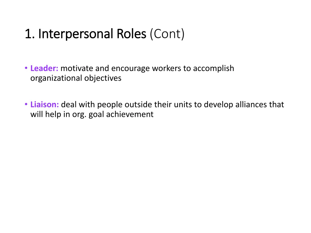 1 interpersonal roles 1 interpersonal roles cont