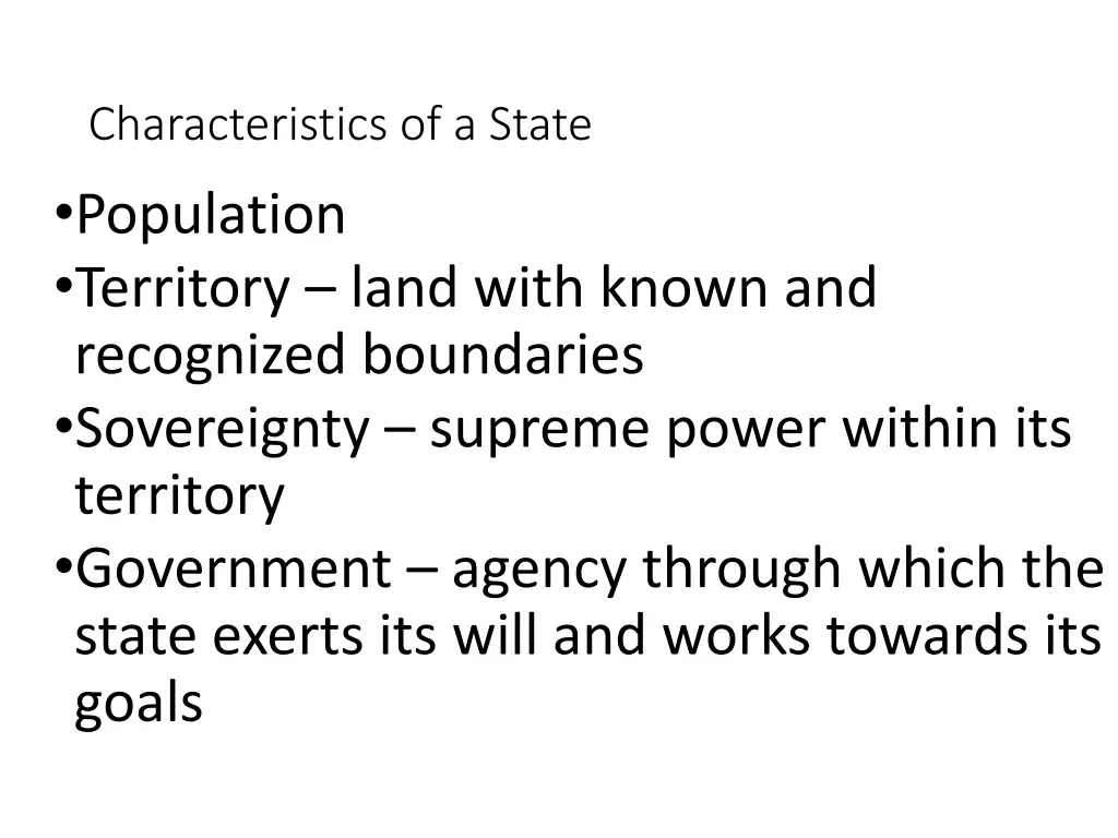 characteristics of a state population territory