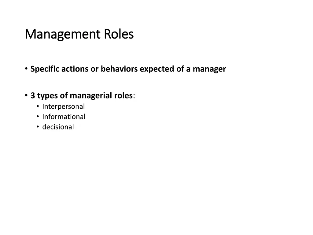 management roles management roles