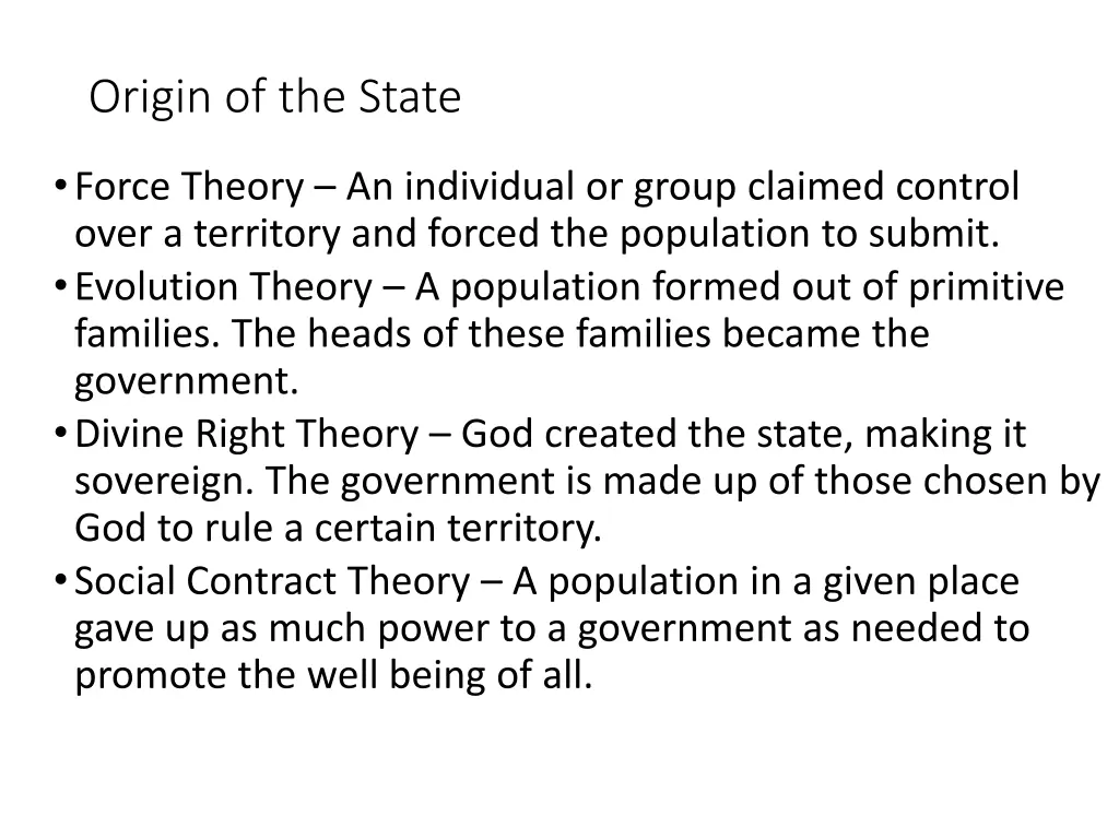 origin of the state