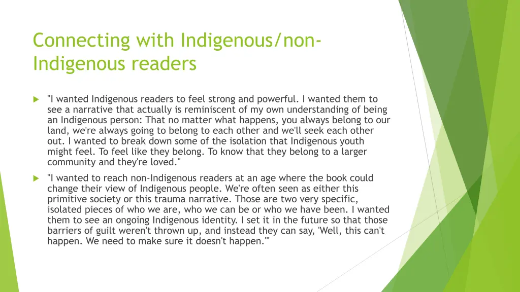 connecting with indigenous non indigenous readers