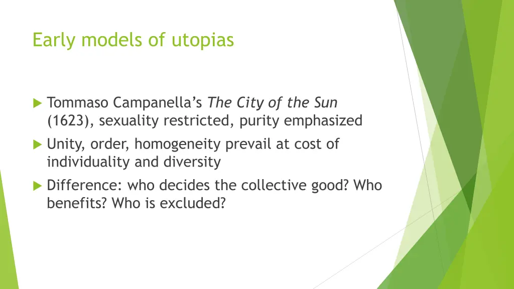 early models of utopias