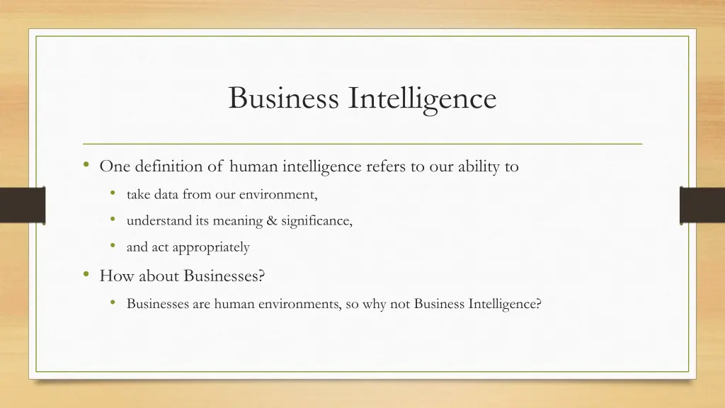 business intelligence