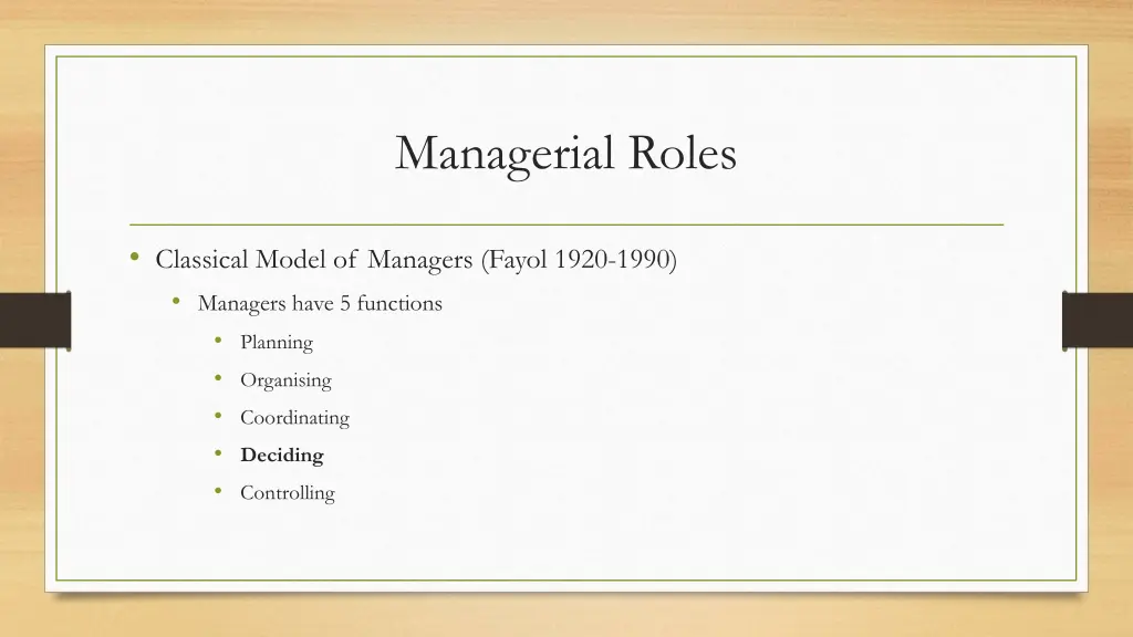 managerial roles