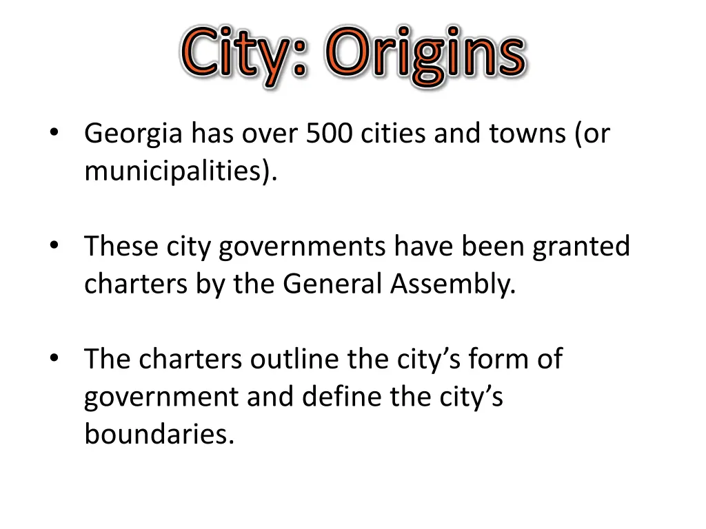 city origins