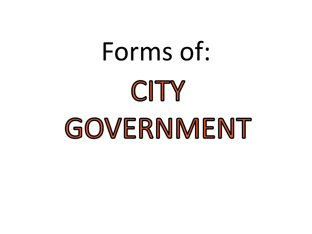 forms of city government