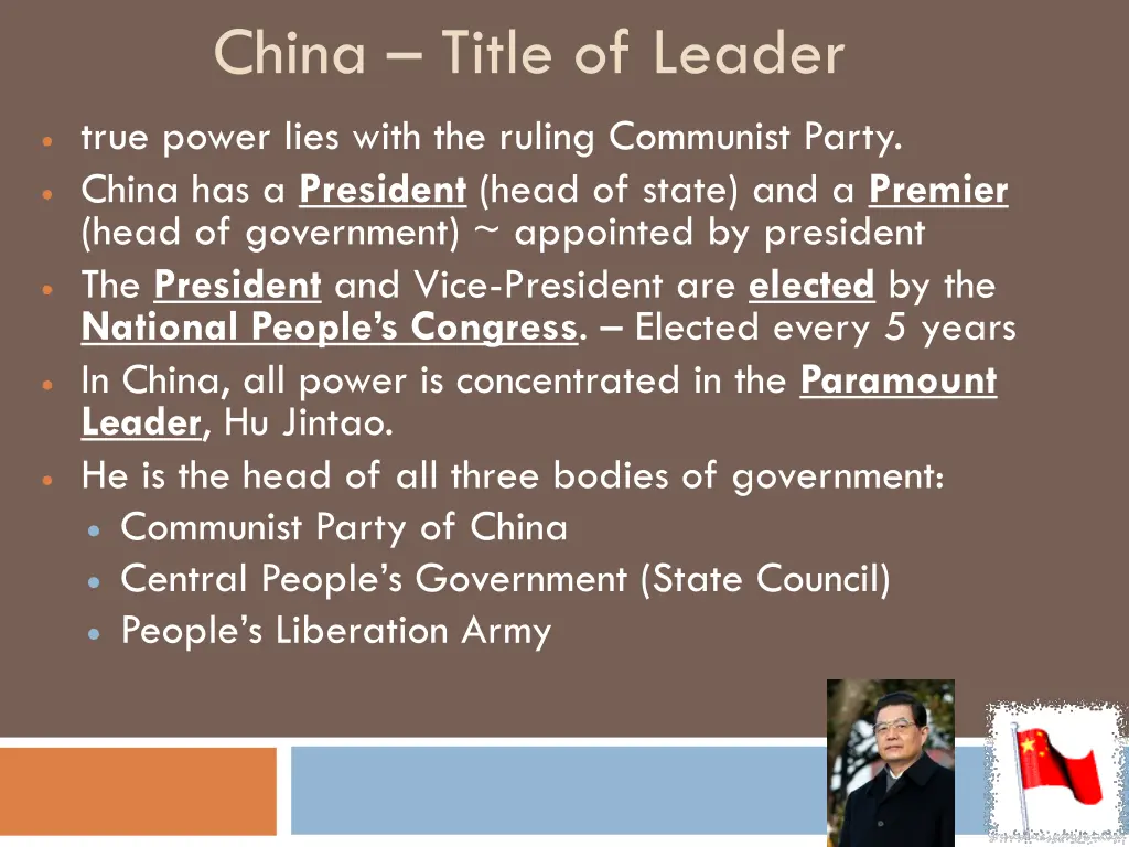 china title of leader