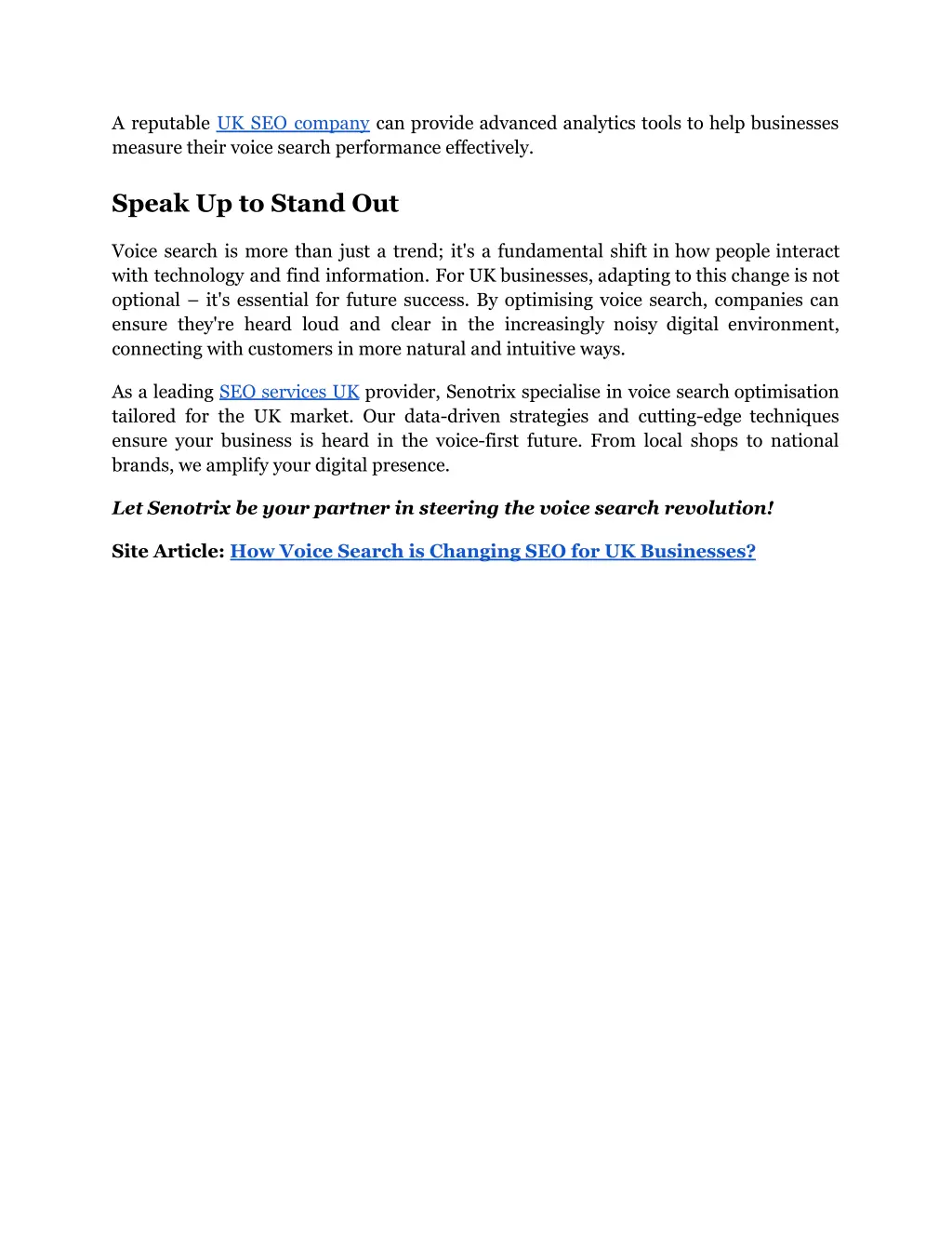 a reputable uk seo company can provide advanced