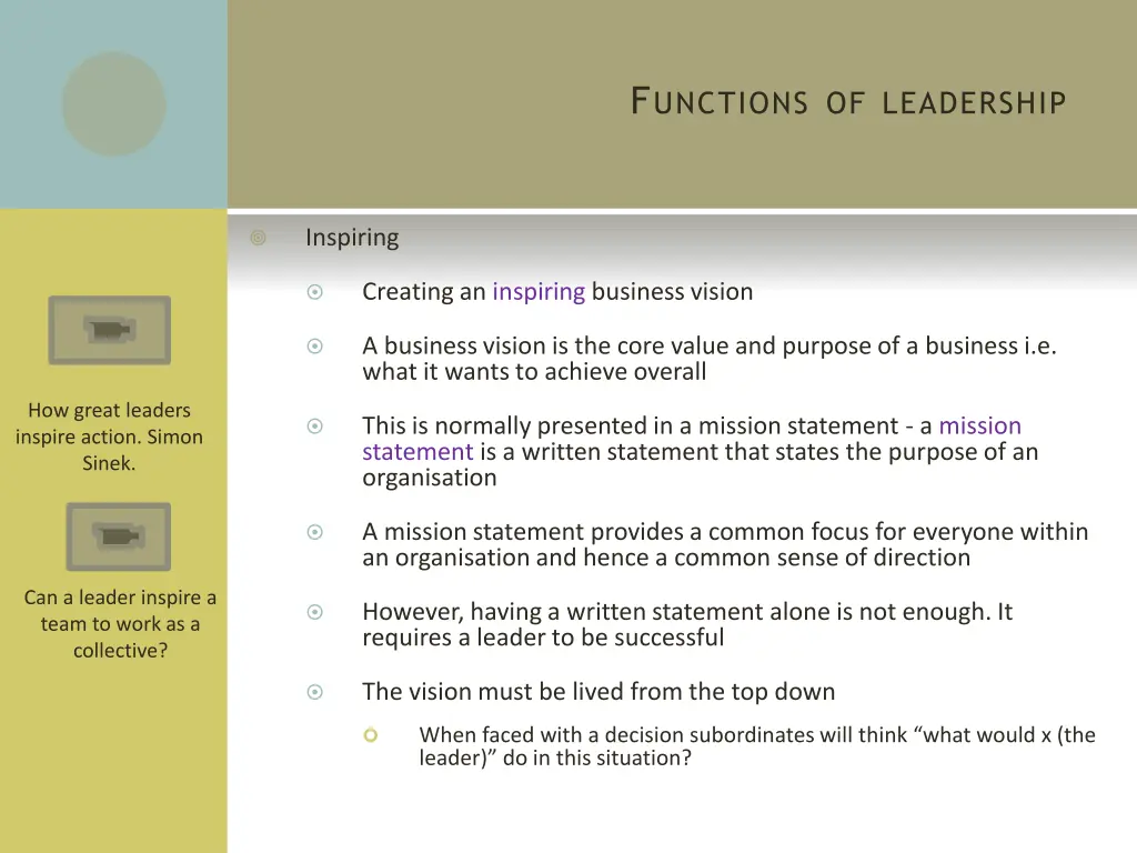 f unctions of leadership 1