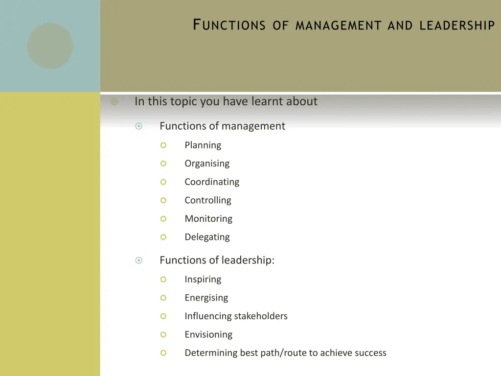 f unctions of management and leadership 1