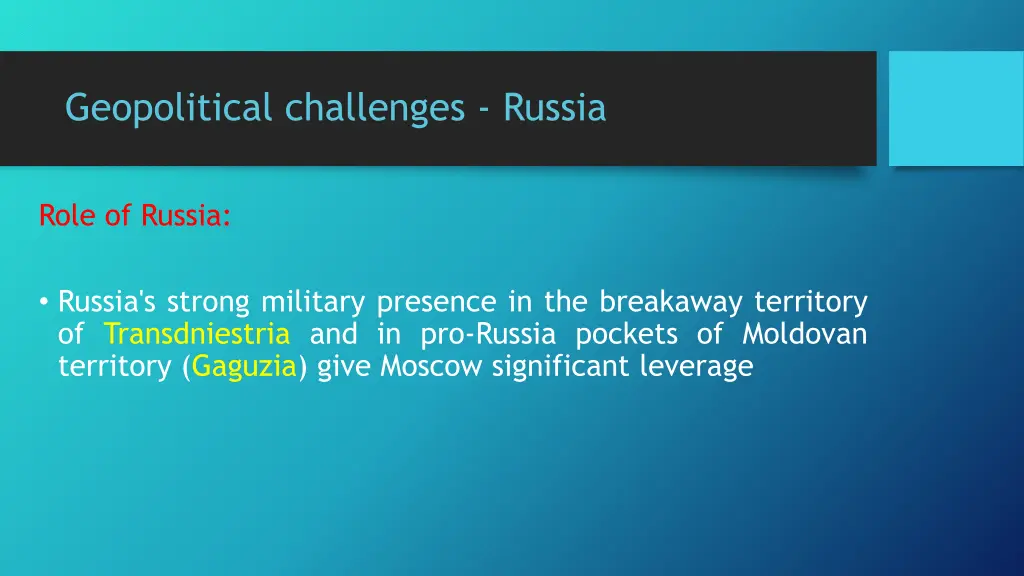 geopolitical challenges russia