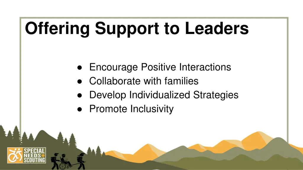 offering support to leaders