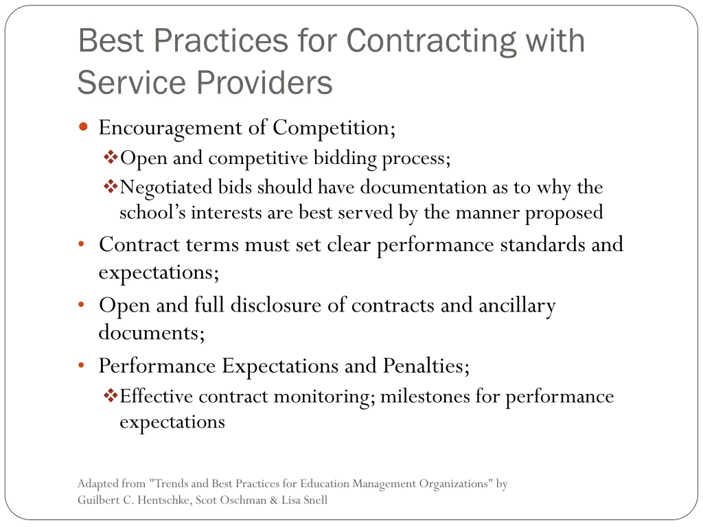 best practices for contracting with service