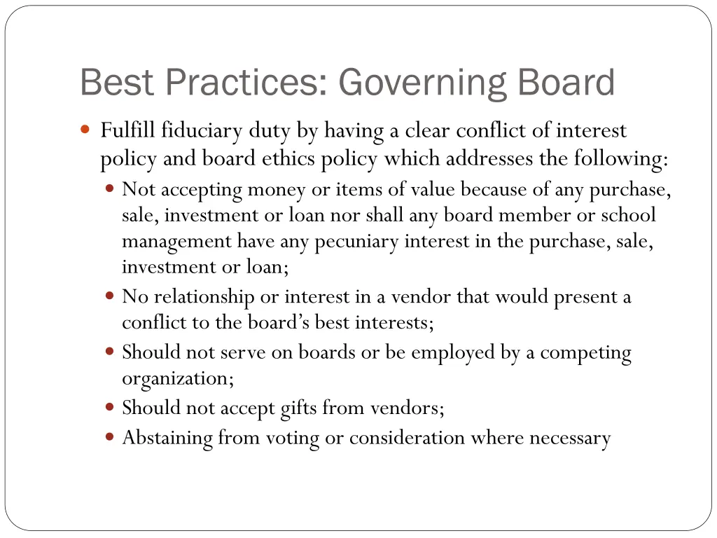 best practices governing board 1