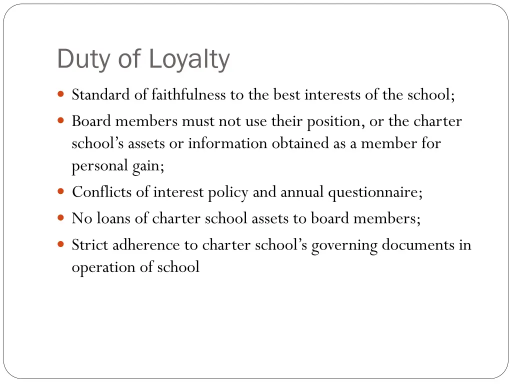 duty of loyalty