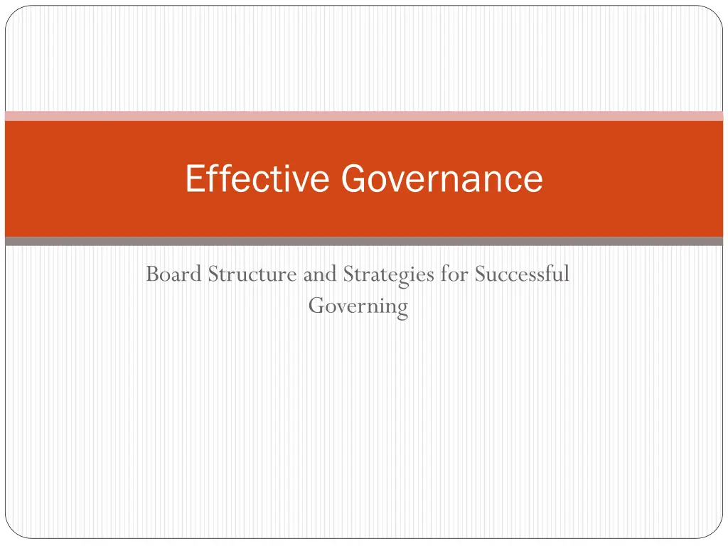 effective governance