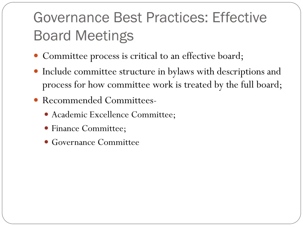 governance best practices effective board meetings