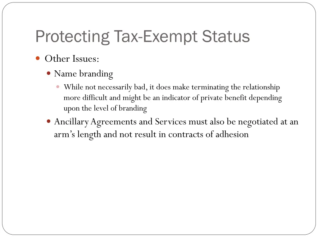 protecting tax exempt status 3